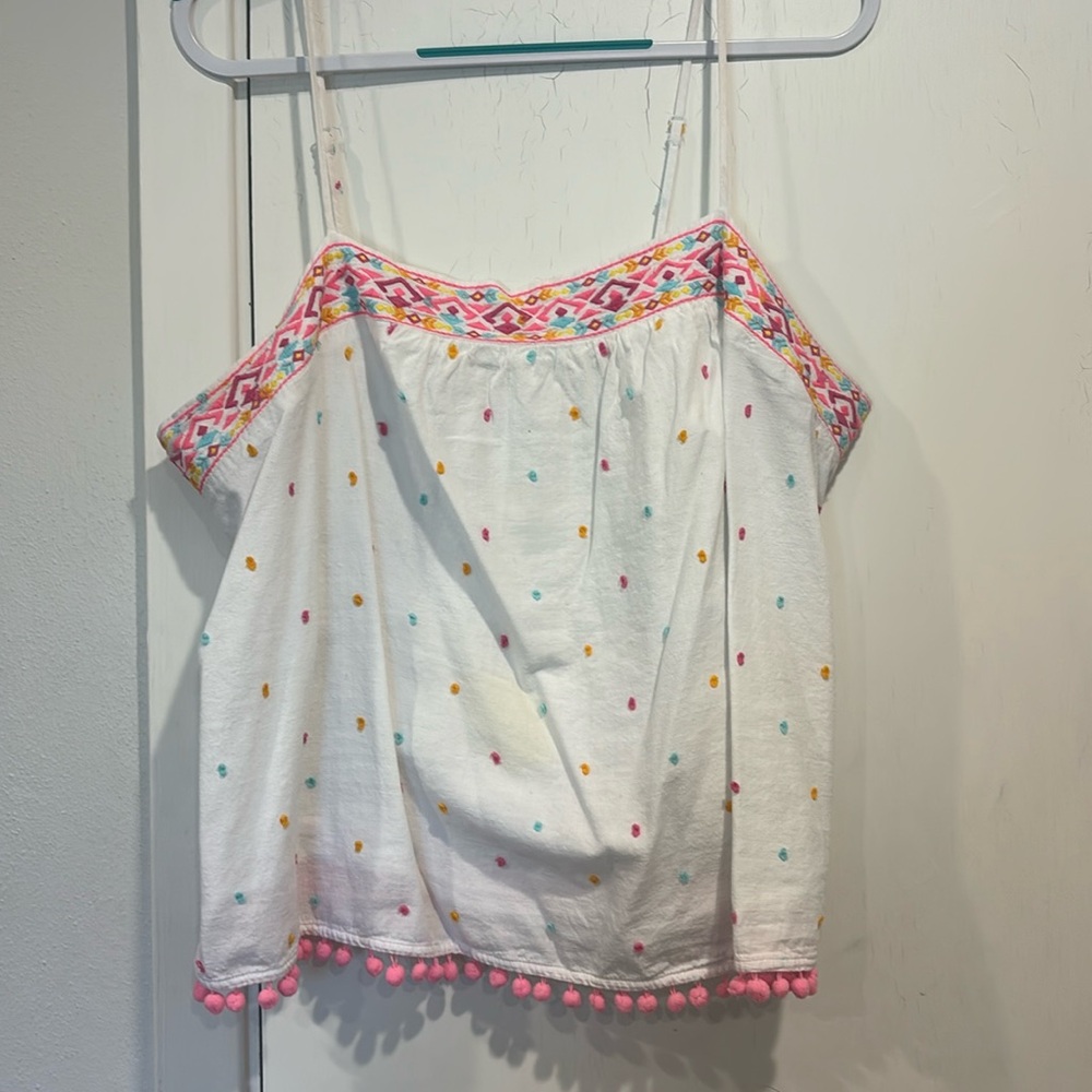 Crown and Ivy size XXL festive linen spaghetti strap top